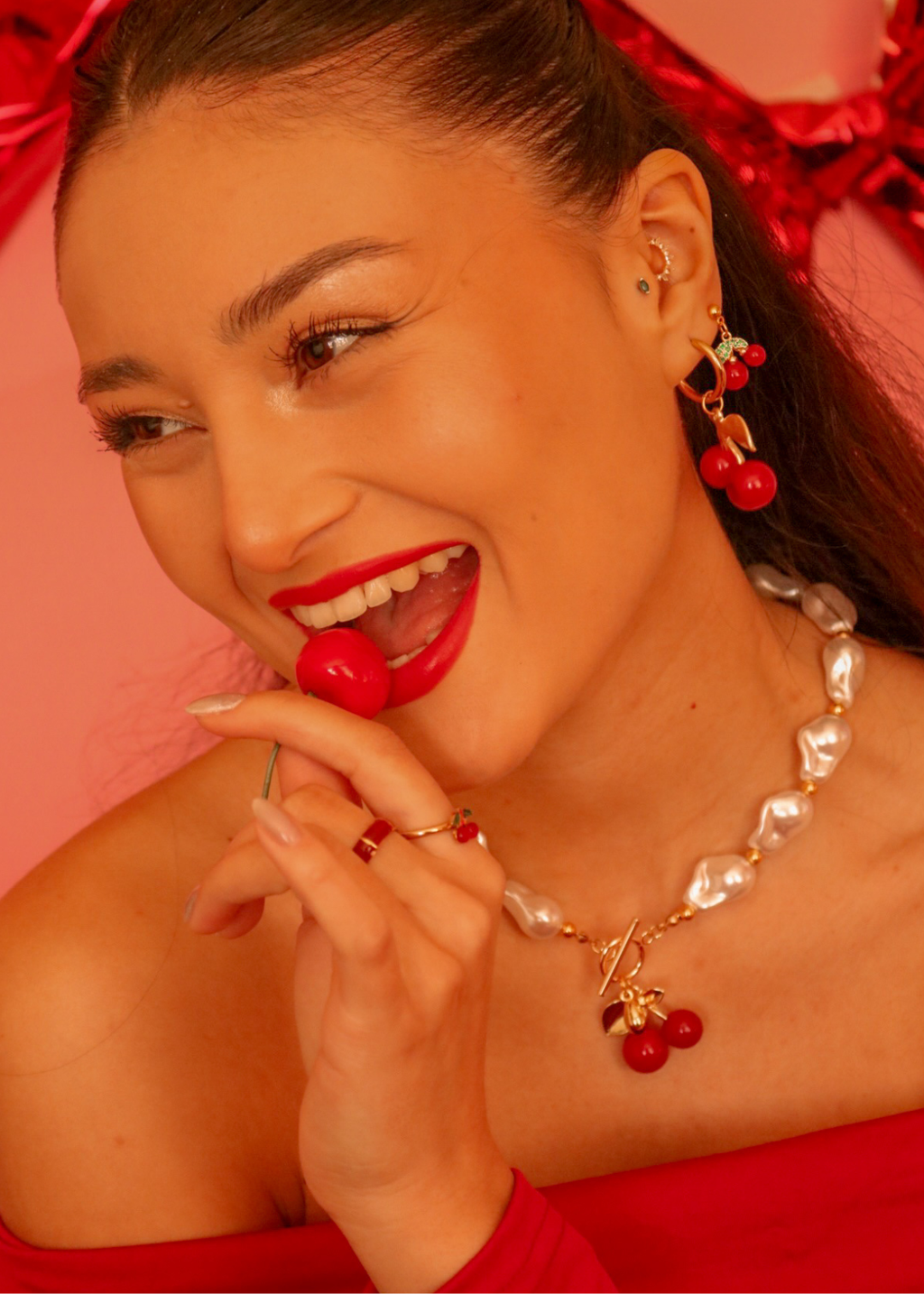 Collar Perla Cherry