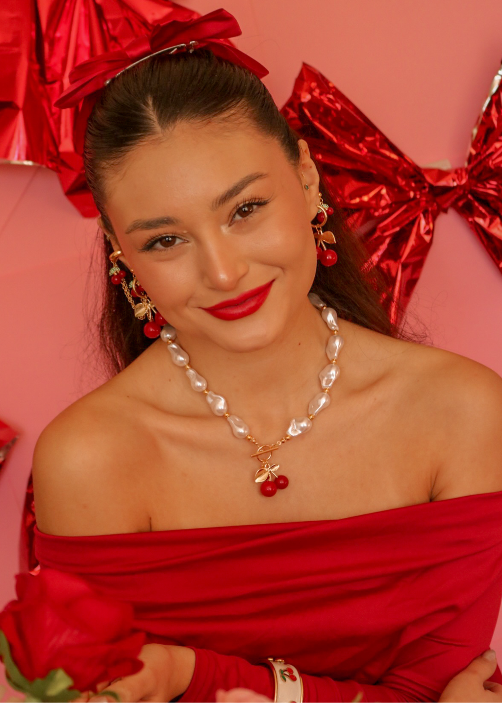 Collar Perla Cherry