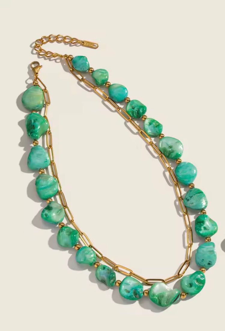 COLLAR DOBLE DE MAR VERDE